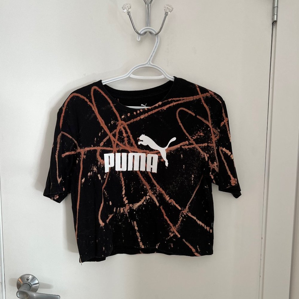 ✨Upcycled | Puma | Cropped T Shirt | Small | Black - Picture 11 of 12
